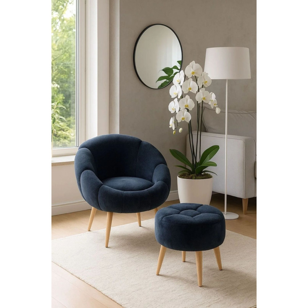 SAG Fotele + Tabure /Navy blue 