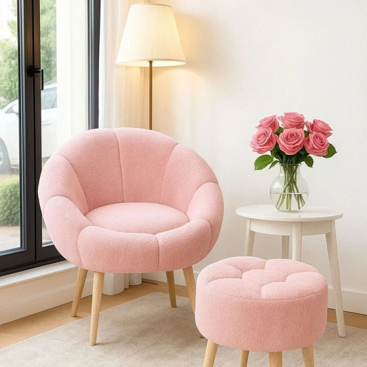 SAG Fotele + Tabure /Pink