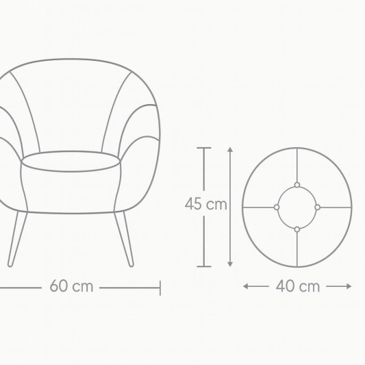 SAG Fotele + Tabure / E bardhë 