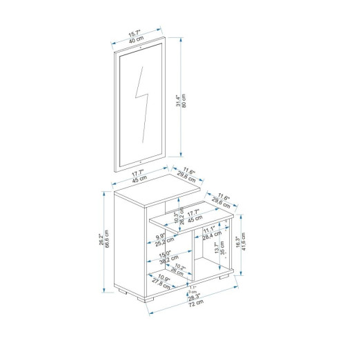 SAG Dresuar ARBES – Drrasë melamin dru natyral & e bardhë