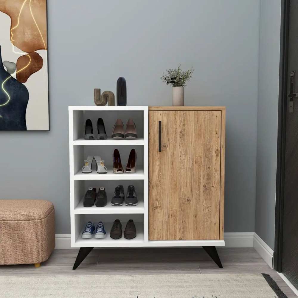 Dollap Këpucësh / Ngjyrë Bardhë & Kaftë