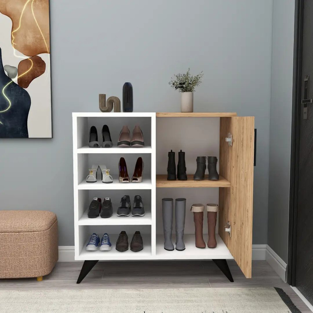 Dollap Këpucësh / Ngjyrë Bardhë & Kaftë