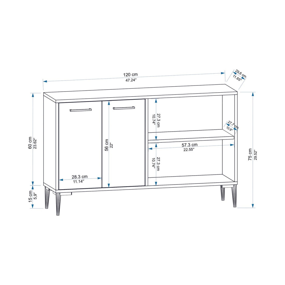 Komodë për Dhoma të Dites / Ngjyrë Dru Natyral Komodë për Dhoma të Dites / Ngjyrë Dru Natyral