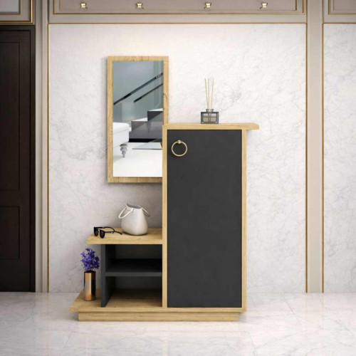 Dollap me pasqyrë Asia, e kaftë/Antracit