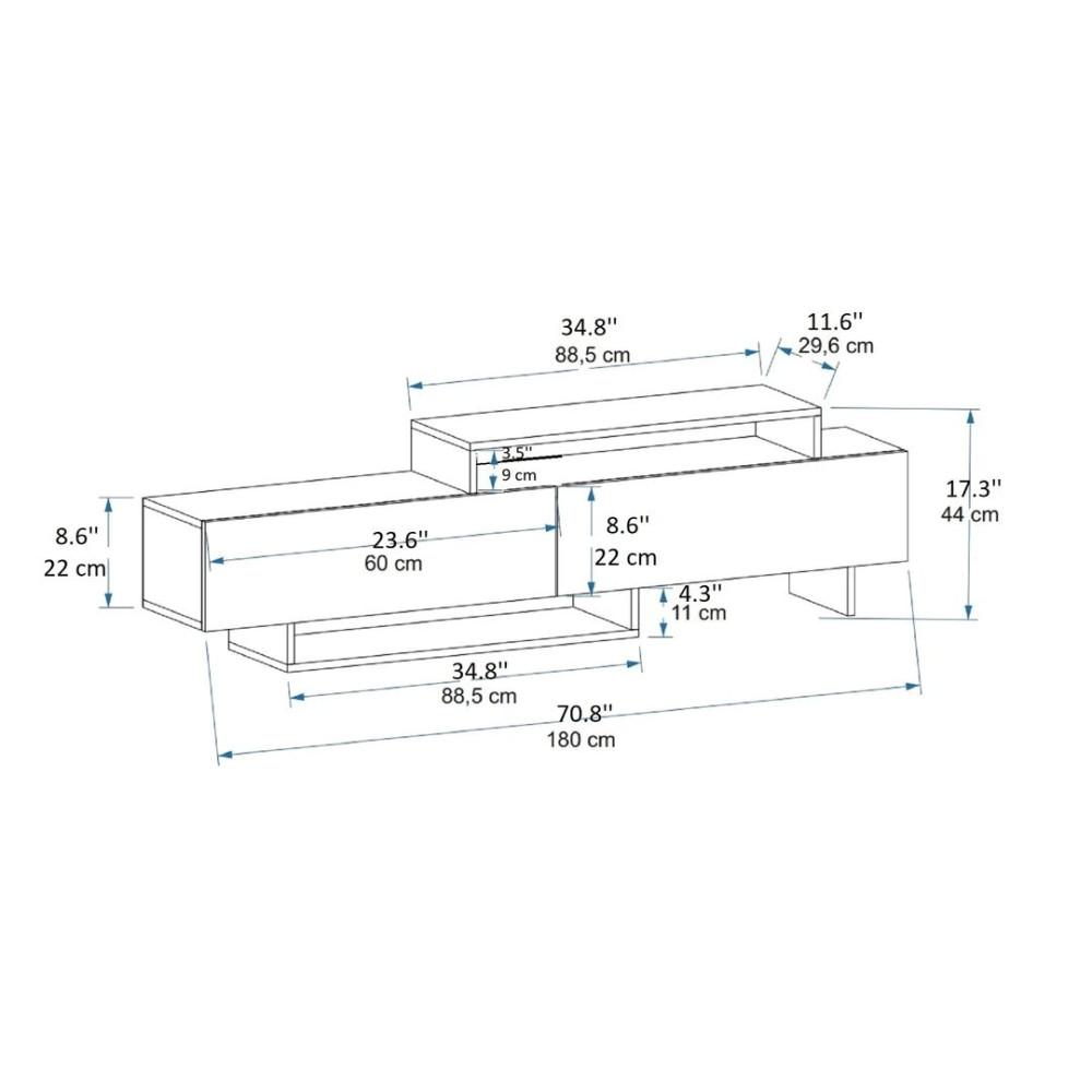 Komodë TV / White – Walnut