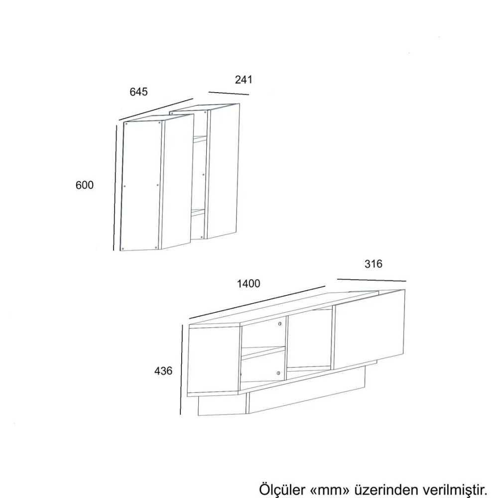 Set Komodë TV / Safir Mese & Antracit