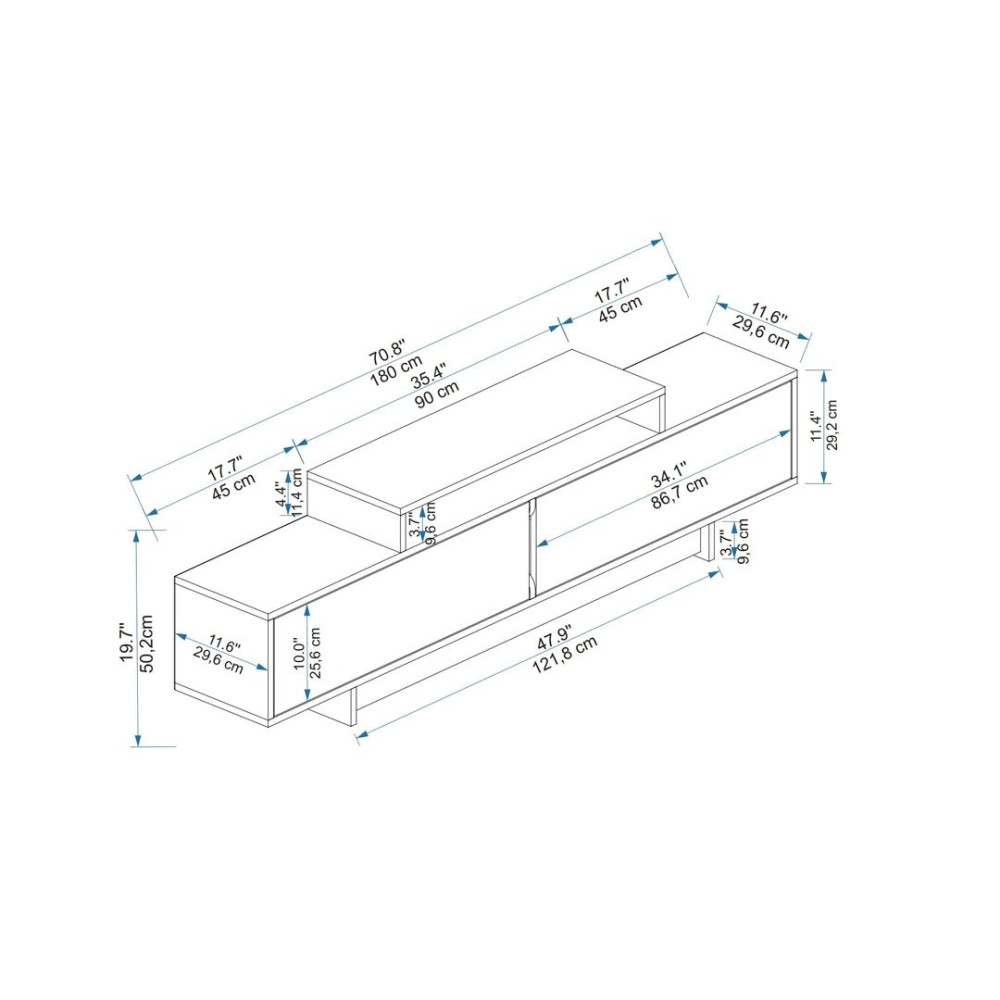 Komoda TV / Bardhë – Druri Natyral