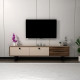 Komoda TV — Beige / Walnut Wood Komoda TV — Beige / Walnut Wood