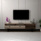 Komoda TV — Beige / Walnut Wood Komoda TV — Beige / Walnut Wood