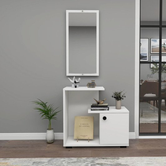 Konsolë Hyrjeje me Pasqyrë / Ngjyrë e Bardhë