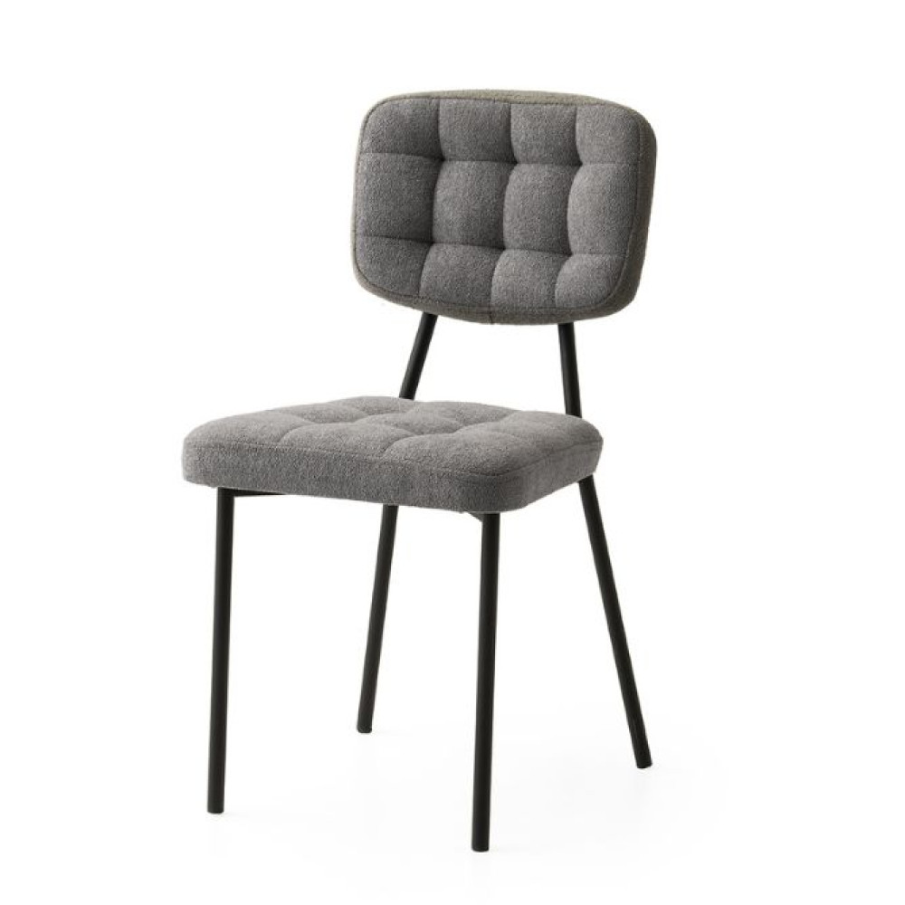 SAG ulëse – hekuri i zi / tapiceri gri me qepje katrore SAG ulëse – hekuri i zi / tapiceri gri me qepje katrore