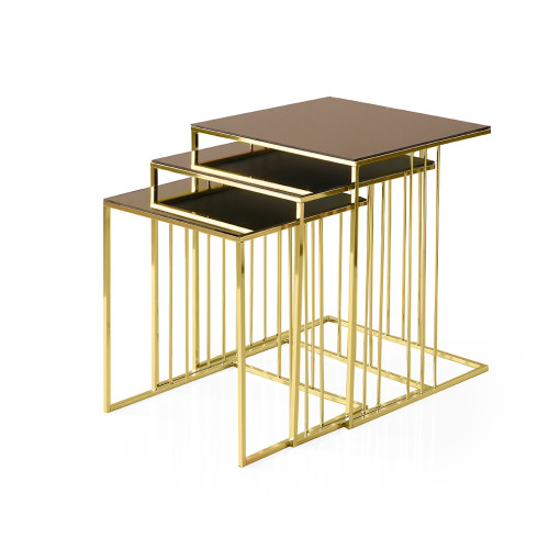 SAG Tavolinë Anësore LINDA – set modern 3 copë