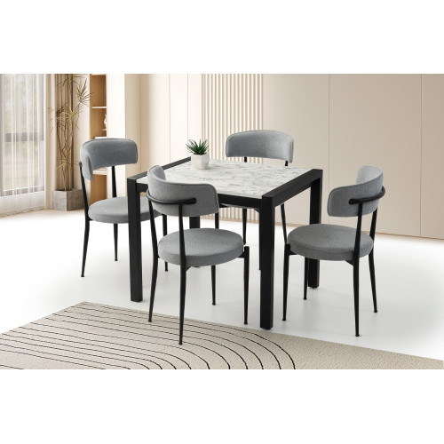 Tavolinë e ngrënies Nordic Marble – Sag Metal Tavolinë e ngrënies Nordic Marble – Sag Metal