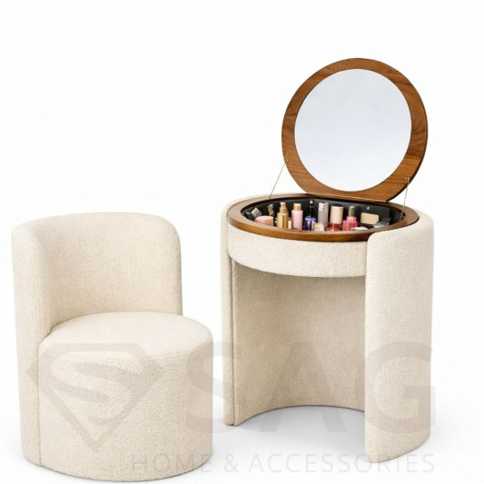 SAG Metal Ulëse 2-në-1 me Pasqyrë - Krem