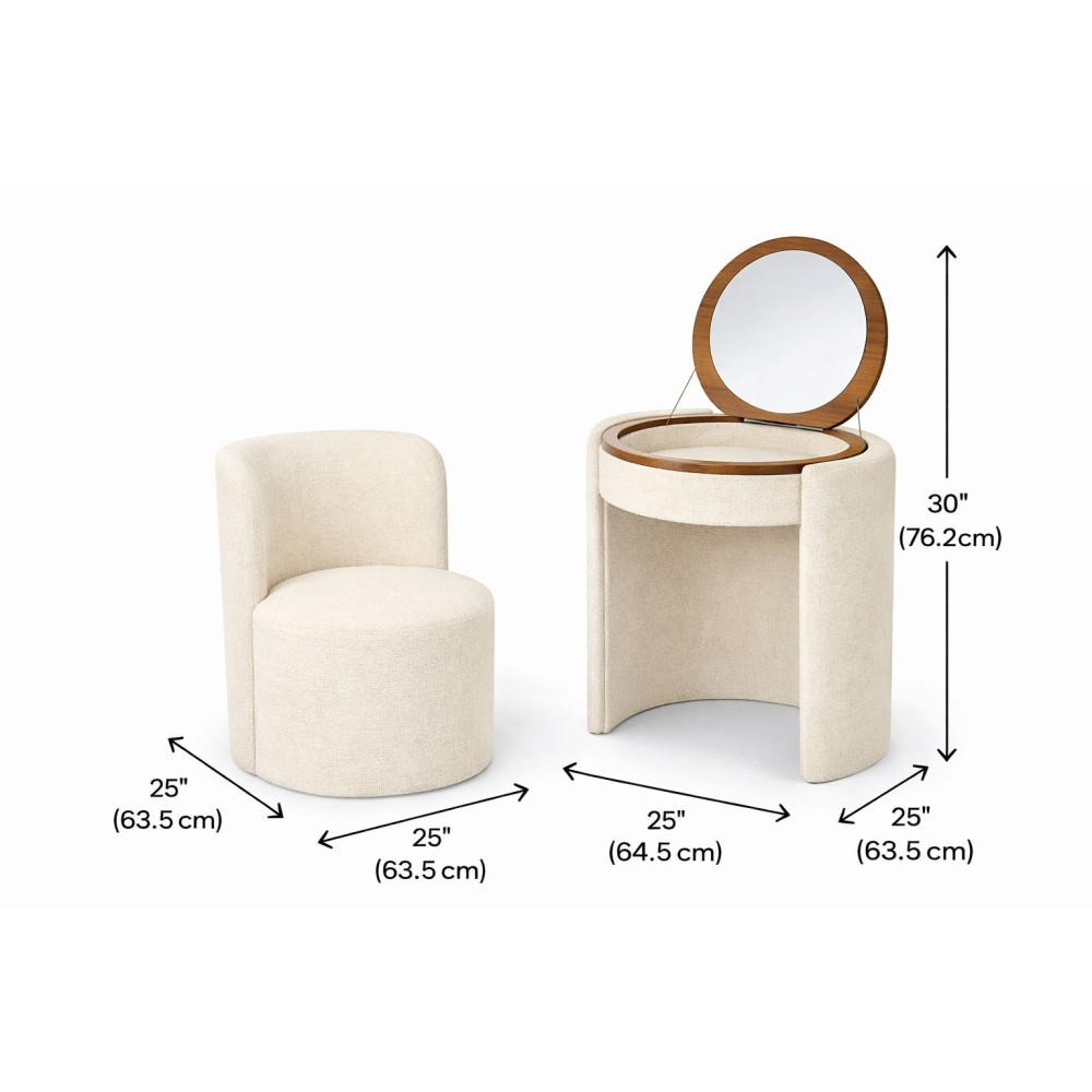 SAG Metal Ulëse 2-në-1 me Pasqyrë - Krem SAG Metal Ulëse 2-në-1 me Pasqyrë - Krem