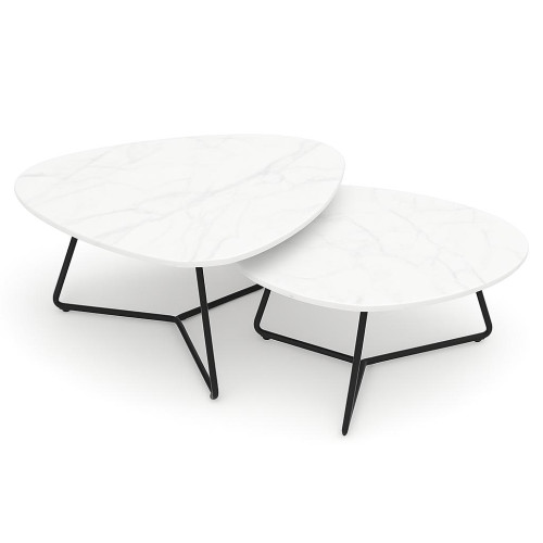 Tavolina mesi SAG Metal – Bardh imitim mermeri