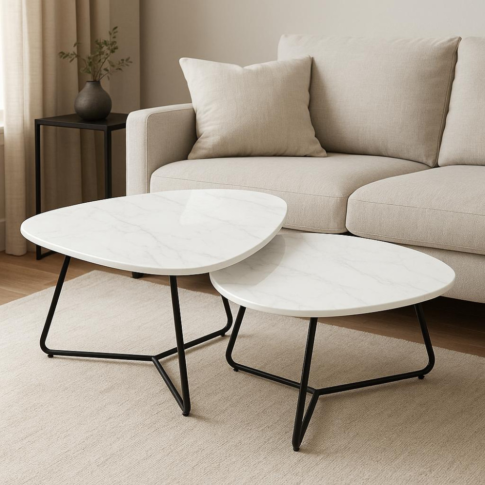 Tavolina mesi SAG Metal – Bardh imitim mermeri Tavolina mesi SAG Metal – Bardh imitim mermeri