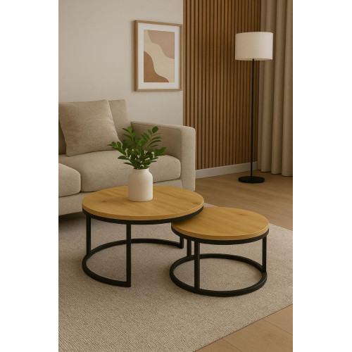 Set tavolina RUNO, ngjyre druri