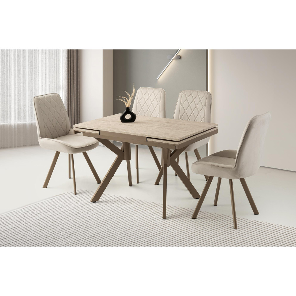 Set tavolina SAG Metal – bezhë / kapuçino