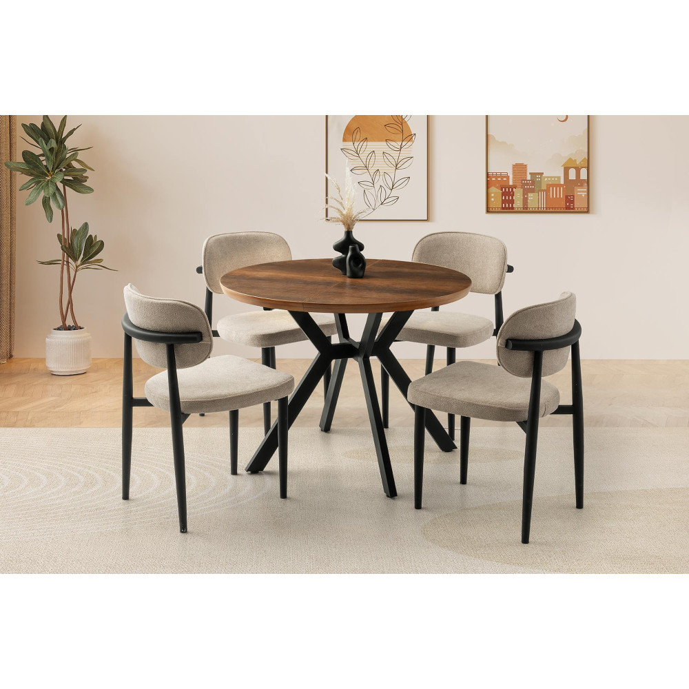 Set tavolina SAG Metal – kafe / bezhë