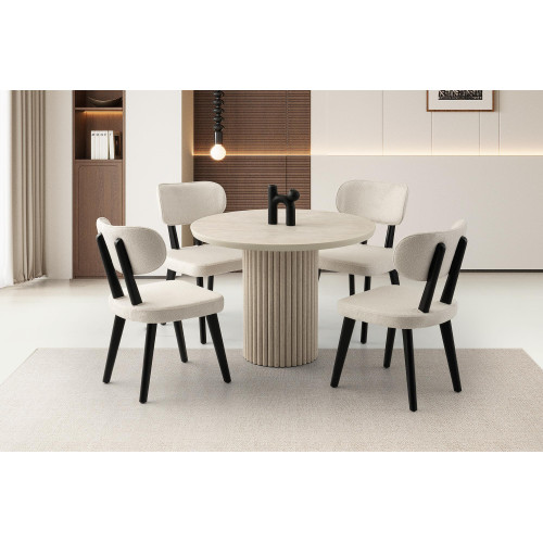 Set tavolina SAG Metal – bezhë / e bardhë