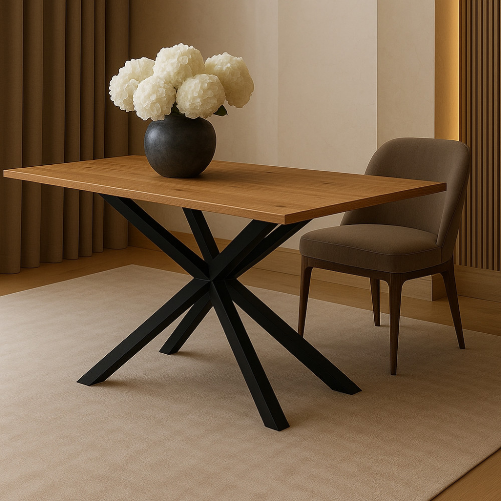 SAG Tavolinë Ngrenies – Sipërfaqe e zezë / Këmbë zeze